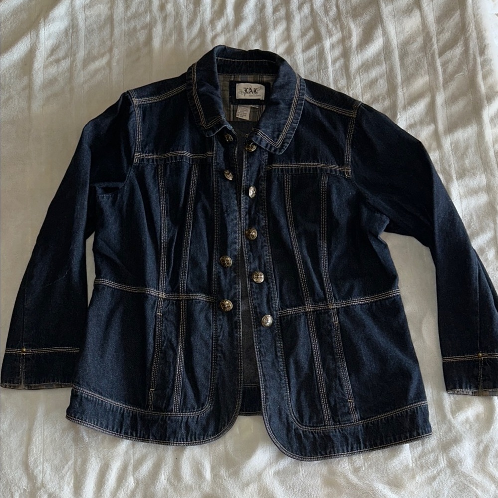 Live a Little Blue and Gold Jean Jacket Classic Design